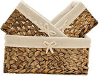 KINGWILLOW Wicker Basket Set of 3 with Removable Liner by KINGWILLOW
