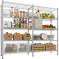 Homdox 5-Tier Adjustable Metal Storage Shelves, Space-Saving Corner Rack for Kitchen, Pantry, Office, Garage, Books & Plants, 18"x60"x72", Silver Gray by HOMDOX