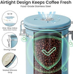 Veken Coffee Canister with Window, Airtight Stainless Steel Container, 22OZ - Image 5