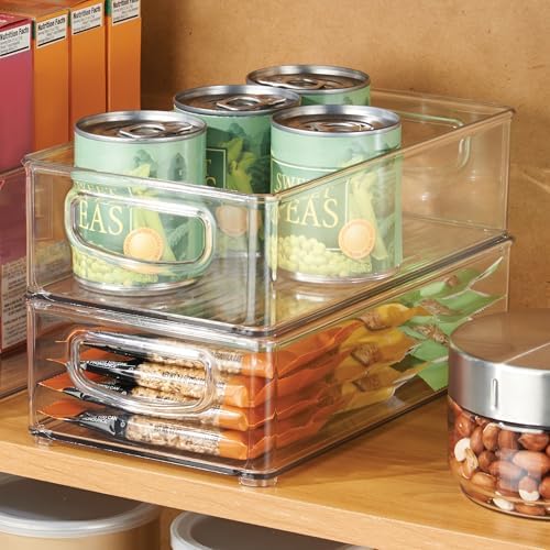 iDesign Stackable Pantry Bin with Handles, Set of 4, Clear - Image 3