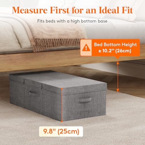 Lifewit 80L Under Bed Storage Containers, 9.8 Inch Tall Underbed Clothes Storage Organizer Bin with Sturdy Sidewalls, Bottom, 3 Lids, Deep Storage Drawer for Clothes, Shoes, Blankets, Pillows 2 Pack - Image 2