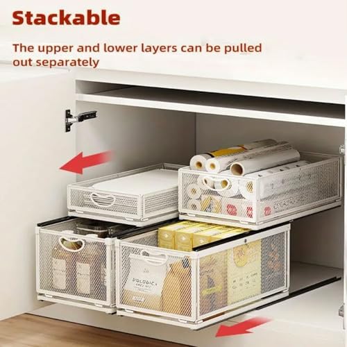 1 Pack Pull out Cabinet Organizer with Sliding Drawer,9.6"W x15.7"D x 8.4"H - Image 3