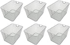 YBM HOME Kitchen Pantry Organizer Wire Basket for Shelves, Cabinets, Pantry, Countertop, Mesh Open Storage Bin Metal Basket for Organizing Food Supplies 14 x 10 x 9, Pack of 6, Silver by YBMHome