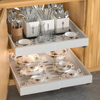DEKAVA 4 Pack Pull Out Cabinet Organizer Expandable, Adhesive with Nano Film, Pull Out Drawers for Cabinets in Kitchen, Pantry or Bathroom (White, 21“DEEPX[12"-20'']Width-4PACK) - Image 6