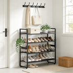 ELYKEN Expandable Shoe Rack for Closet, 4-Tier Metal Black Shoe Organizer - Image 2