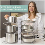 Upgraded Pan Organizer Rack for Cabinet with 3 DIY Methods (Silver) - Image 2