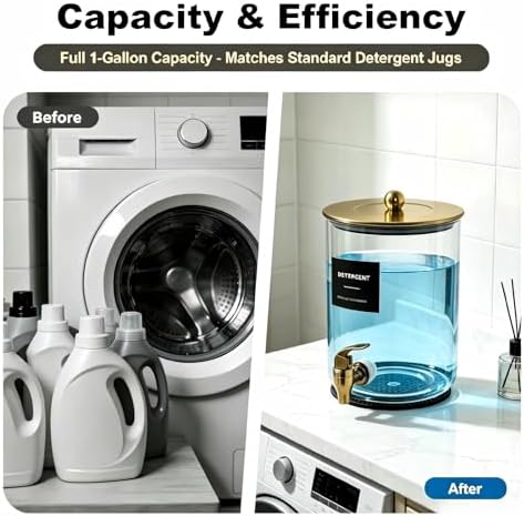 Glass Laundry Detergent Dispenser, 1 Gallon Large Liquid Soap-1 Glod - Image 4