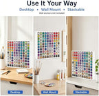 DTTXYSD 100-Grid Paint Organizer, White PVC Wall Mountable Stackable Rack for 2 oz Bottles, Acrylic Paint and Marker Holder - Includes 16 Screws & 1 Screwdriver - Image 3