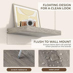 RICHFOCUS Bathroom Floating Shelves for Wall 2Pack|Grey|16" L - Image 6