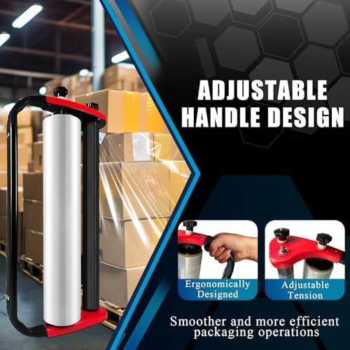 Ergonomic Stretch Film Dispenser - Reduces Operator Fatigue, Shrink wrap Handle for Warehousing, Logistics, Pallets, Commercial, and Home Use (18-in Dispenser for 18-in Stretch Film) - Image 4
