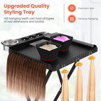 TASALON Professional Hair Styling Station Cart, Metal Rolling Hair Stylist Cart with 2 Magnetic Hair Color Bowls, Salon Trolley with Tool Holder and Hair Extension Stand for Hair Salon Stations - Image 3