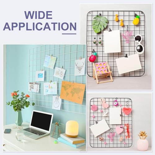 PATIKIL 12x12 in Wall Grid Panel, 6 Pack Wire Grid Panel Shelf Board Metal Gridwall Photo Pictures Display Hanging Organizer Mesh Frame Memo Board for Display DIY Craft Shows Home, Green - Image 7