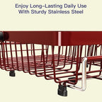 MAJALiS Red Expandable Dish Drying Rack Over Sink with Extra Drying Mat - Image 7