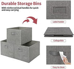 GRANNY SAYS Closet Shelf Baskets with Label, Dark Gray, Extra Large, 3-Pack - Image 4