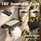TRUSTMI Toilet Paper Holder with Shelf & Phone Stand, Oil Rubbed Bronze - Image 2
