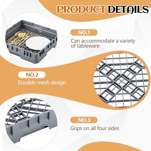 Aurelema 1 Pack Commercial Dishwasher Tray Rack, Basic, Gray - Image 3