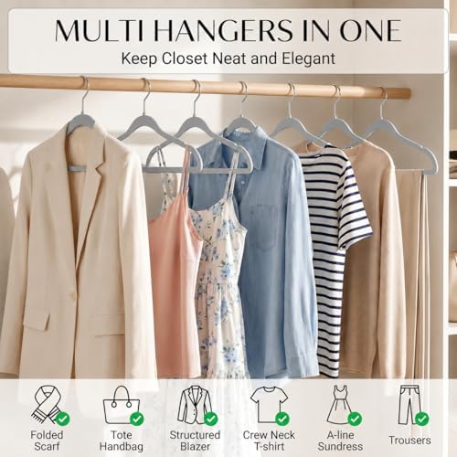 SMARTOR Plastic Hangers 50 Pack, Thin Hangers with 360° Swivel Hook - Image 2