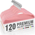 HOUSE DAY Lt-Pink Velvet Hangers 120 Pack, Premium Non Slip Clothes Hanger by HOUSEDAY