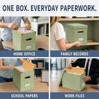 File Organizer Box with 15 Hanging File Folders, Lift-Off Lid - Image 6