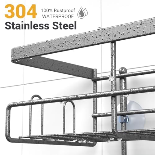 Hanging Shower Caddy Over Showerhead - Rustproof No Drill Shower Organizer - Image 3