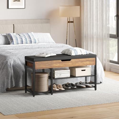 Mondeer 37.8'' Shoe Rack Bench with Upholstered Cushion - Image 6