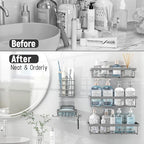 Liuoud 10 Pack Shower Caddy for Inside Shower, Grey Bathroom Storage Decor - Image 7
