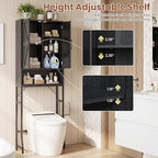 Over The Toilet Storage Cabinet,23.6" W Bathroom Organizer, Black - Image 4