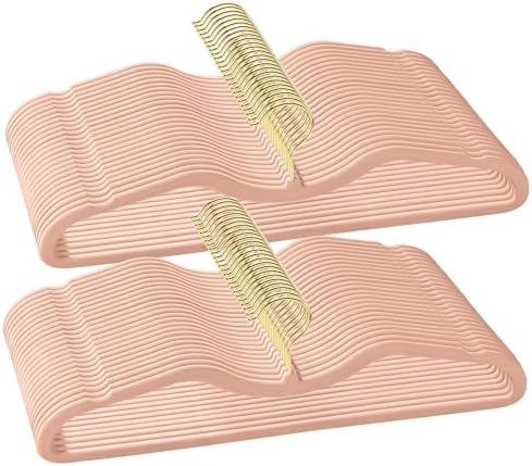 Velvet Short Neck Hangers - Heavy-Duty, Non-Slip Felt Surface, Space-Saving Design with Anti-Slip Grooves & Shoulder Shape, 360° Rotating Hooks, Durable for Coats, Shirt& Dresses by Unknown