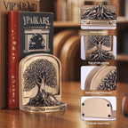 Resin Tree of Life Bookends Set, 2Pcs Decorative Non-Skid Book Ends for Heavy Books, Shelves, Bookcase or Desk - Antique Bronze Color Home Décor Gift, Library and Office Decor - Image 3