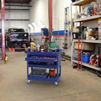 3 Tray Rolling Tool Cart with Drawers, 400 LBS Capacity Mechanic Tool Cart on Wheels, Heavy Duty Utility Cart with Pegboard, Metal Work Cart for Garage and Repair Shop, Blue - Image 2