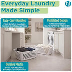 Home Logic 1.5 Bushel Plastic Laundry Basket Front Load, Large Laundry Hamper with Handles, Ventilated Clothes Organizer for Bedroom Bathroom Closet, 4 Pack, White - Image 3