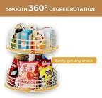 Snack Organizer - Versatile Snack Storage 2 Tier Lazy Susan with Convenient Grab-and-Go Design, Metal Snack Holder for Home, Office, Breakroom, 12.13" L x 12.13" W x 12.56" H (Matte White) - Image 6