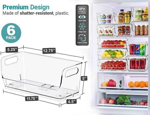 Sorbus Clear Pantry Organizer with Stackable Storage Bins, Open Front - Image 6