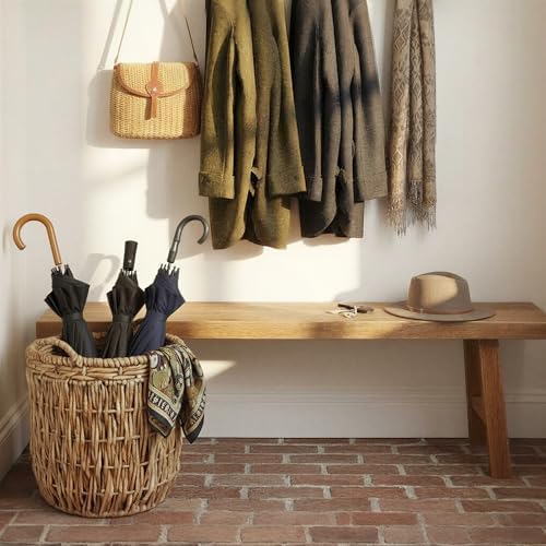 Household Essentials Brown Tall Round Wicker Storage Basket 19'' x 25'' - Image 5