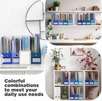 Jutom 48 Sets Cardboard Magazine Holders with Labels for School,Blue - Image 6
