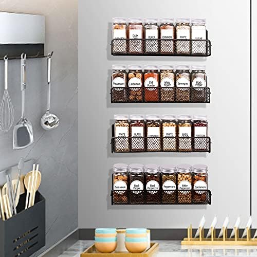 Churboro 4 Pack Magnetic Spice Rack for Refrigerator, 24 Spice Jars, Labels - Image 6
