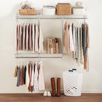 Rubbermaid Configurations Custom Closet Kit 3-6 Ft. Adjustable Metal Wire Shelving White Finish Expandable Organization System Hardware Included for Home Closet/Pantry/Laundry/Mudroom by Rubbermaid