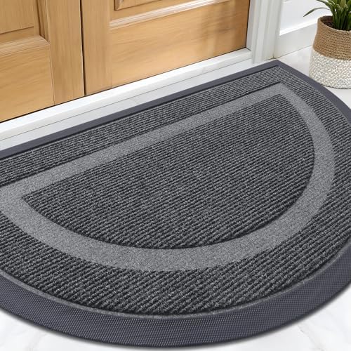 OLANLY Half Circle Front Door Mat Outside 59x34 All-Season Rubber Doormat by OLANLY
