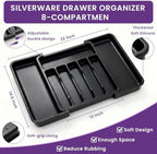 24 Piece Stainless Steel Silverware Set with Expandable Drawer Organizer - Image 6