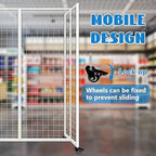 Grid Wall Panels with Wheels, 4 x 5.5Ft Gridwall Panel Display Stand, Sturdy Art Display Panels, Grid Display Stand, White - Image 5