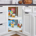 Rev-A-Shelf 28" Dual Tier Lazy Susan Organizer for Corner Cabinets, White - Image 2