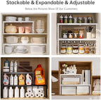Cabinet Shelf,Expandable Adjustable Stackable Kitchen Organizer,for cabinets, Kitchens, countertops, bathrooms Shelf Organizer(3Packs/White,Large) - Image 6