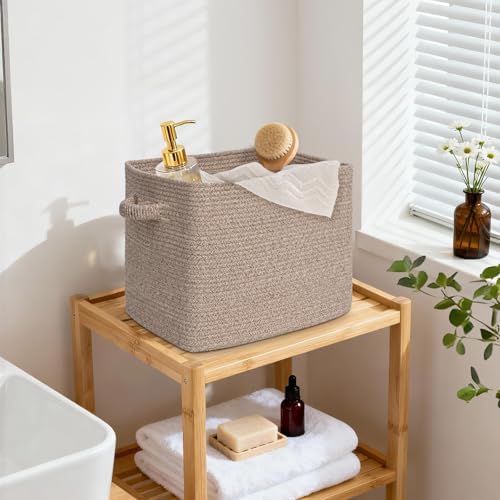 15×13 Inch Storage Cubes, 3 Pack Cube Storage Bins for Organizing, Cotton Rope Woven Baskets for Shelves, Bathroom, Kids Room, Closets, Baby Nursery - Image 6