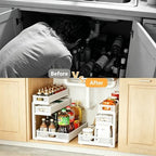2 Pack Under Sink Organizer, 3-Tier Pull Out Kitchen Cabinet Organizer - Image 5