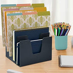 Acrimet 5 Section Incline File Sorter Organizer, Desktop Mail Holder, Black - Image 5