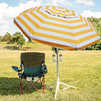 AMMSUN Shade Umbrella, Premium Portable Umbrella with Stand, 6.5ft Lightweight Free Standing Canopy for Sporting Games, Adjustable Instant Sun Protection and Easy to Carry, Stripe Yellow - Image 4