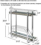 Household Essentials Glidez Multipurpose Chrome-Plated Steel Pull-Out/Slide-Out Storage Organizer for Cookware and Bakeware - 2-Tier Design - Fits Standard Size Cabinet or Shelf, Chrome - Image 2