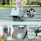 Foldable Utility Cart with Stair Climbing Wheels,Collapsible Rolling Crate with Magnetic Lid Telescopic Cover,Telescoping Handle,360° Rotate Wheel Hand Cart for Teacher Shopping Moving Grocery(Green) - Image 7