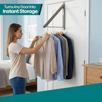 HOLDN’ STORAGE Over The Door Hanger, Single Foldable Rack Organizer, 2 Pack - Image 2
