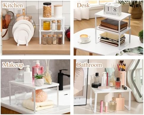 4 Pcs Kitchen Organizer Accessories Set for Cabinet, White, 11.8 x 7.9'' - Image 7